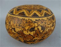 EVARISTO MEDINA - Hand Carved Peruvian Gourd