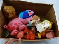 Box Lot Of Vintage Toys (Mickey Mouse Cup & More)