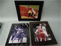 Lot of 3 Autographed Basketball & Football Photos