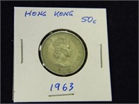 1963 Hong Kong 50 Cent Coin