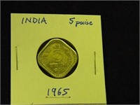 1965 India 5 Paise Coin