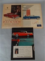 Lot of 3 Vintage Ads Chrysler Packard & Oldsmobile