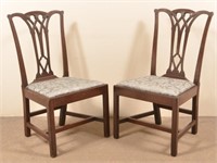 Pair of American Chippendale Mahogany Side Chairs.