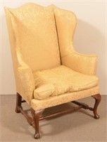Queen Anne Style Wing Back Armchair.