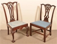 Two Various Chippendale Mahogany Side Chairs.