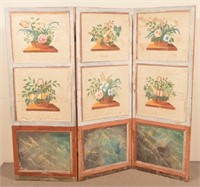 18th Century Paint Decorated Three Part Room Divid