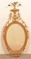 19th Century Gilt Frame Oval Wall Mirror.