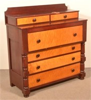 Empire Cherry and Tiger Maple Chest of Drawers.
