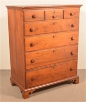 Chippendale Walnut Semi Tall Chest of Drawers.