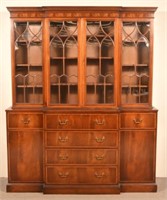 English Federal Style Breakfront China Cabinet.
