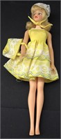 VINTAGE 1965 DOLL WITH YELLOW DRESS PURSE