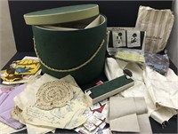 VINTAGE GREEN SEWING KIT AND PATTERNS
