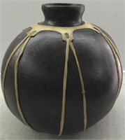 LEATHER TRIM ROUND POTTERY
