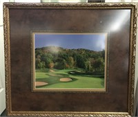 MATTED FRAMED GOLF COURSE PICTURE