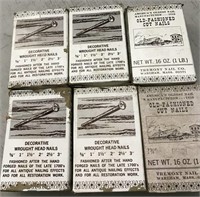 6 BOXES OLD FASHIONED CUT NAILS 5/8 INCH