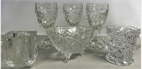 6 PC CRYSTAL AND GLASS DISHES