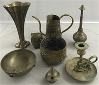 ASSORTED LOT 8 PIECES BRASS