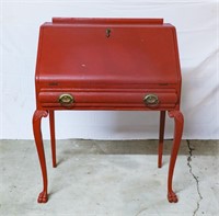 Antique Chalk Painted Secretary-Red