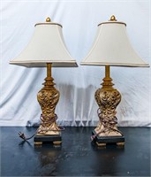 Set of Gold Vase Lamps