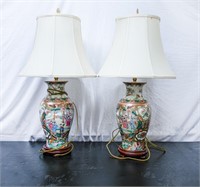 Oriental Print Lamp Set