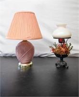 Pink Lamp and Candle Holder