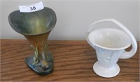 (2) Roseville vases