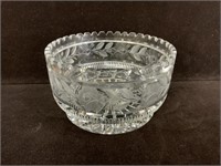 HEAVY CRYSTAL FLORAL BOWL