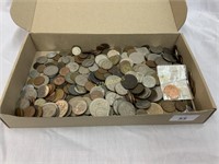 BOX OF INTERNATIONAL COINS