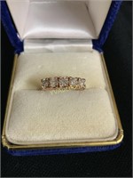 18CT ROSE GOLD 5X DIAMOND ETERNITY RING