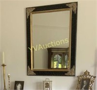BLACK AND GOLD VICTORIAN STYLE FRAMED MIRROR
