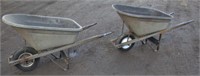 (2) poly rubber tire wheelbarrows with steel