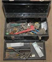 steel toolbox with lift out tray containing asstd