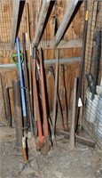 asstd lot long handle tools to include plate