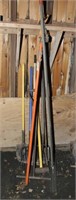 asstd lot long handle tools to include sledge