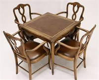 French Provincial Card Table & 4 Chairs