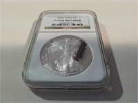 1996 P Eagle 1 oz silver bullion coin - graded