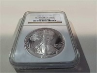 1989 Eagle 1 oz  silver bullion coin-graded