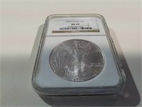 2000 Eagle 1 oz  silver bullion coin-graded