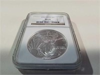 2000 Eagle 1 oz  silver bullion coin-graded