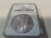 2000 Eagle 1 oz  silver bullion coin-graded