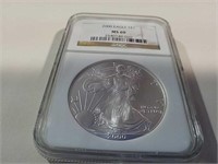 2000 Eagle 1 oz  silver bullion coin-graded