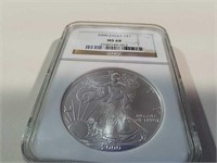 2000 Eagle 1 oz  silver bullion coin-graded