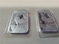 2017 two bars Year of the Rooster one troy ounce