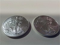 2 -2014-1 oz fine silver dollars