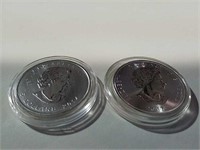 2-2014  and 2017 -1 oz silver Canadian rounds