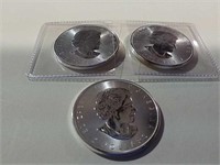 3 Canadian 2017 $2 coins three quarter ounce