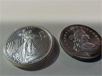 2- 1 oz silver rounds