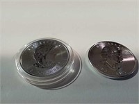 2- 2015 Canadian coins -1 $8 -1 1/4 oz silver