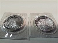 Sitting Bull and Red Cloud 1 oz silver rounds