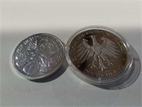 2013 1.5 Euro silver coin and 1990 Deutschland